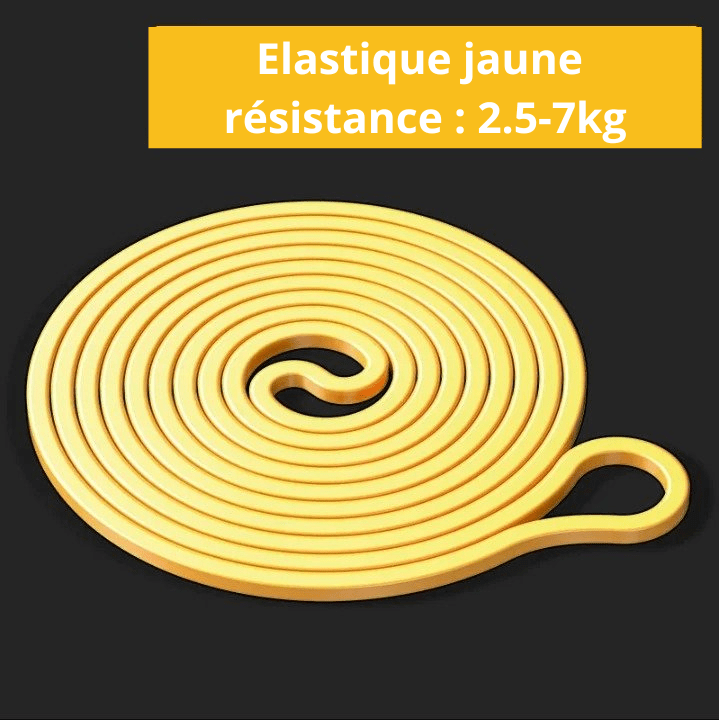 Elastique jaune resistance : 2.5-7kg