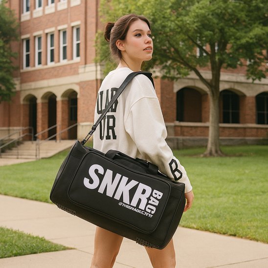 sac de sport homme femme dans un parc