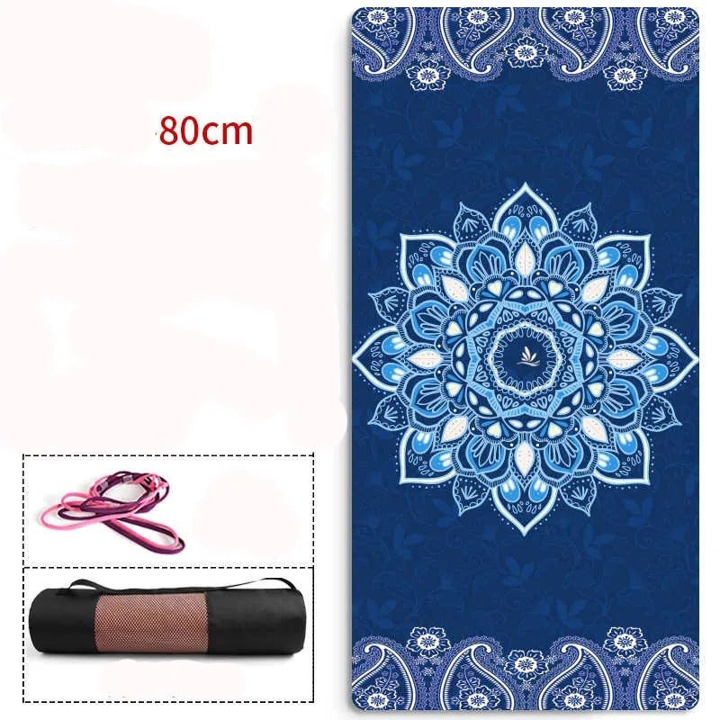 tapis pour pilates bleu et blanc