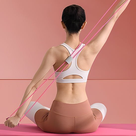 élastique de sport femme étirement bras dos