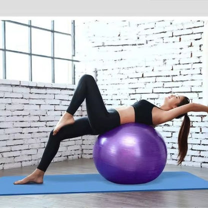 ballon yoga ballon violet femme exercices