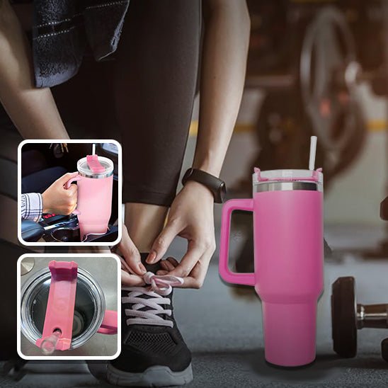 bouteille isotherme femme salle sport avec gourde