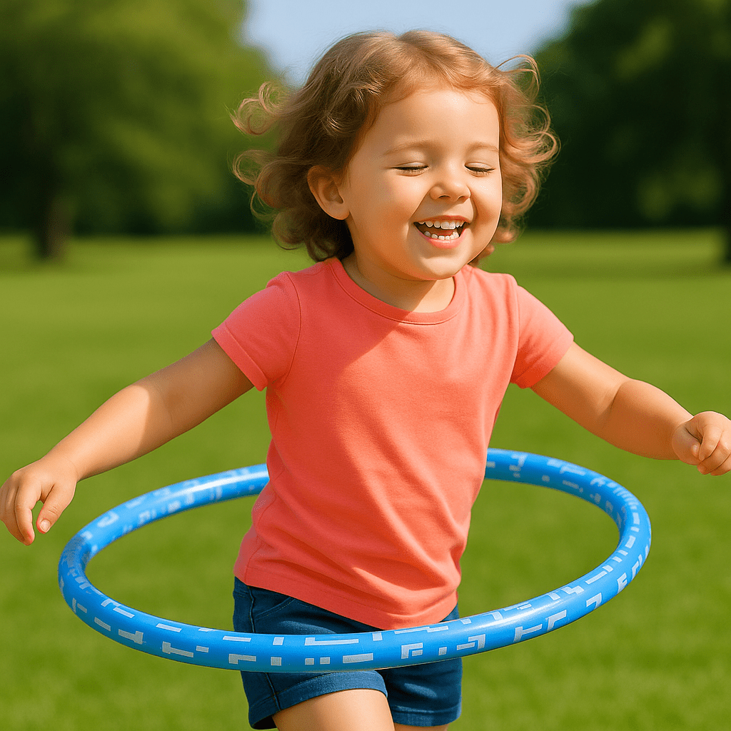 cerceau fitness enfant jouant dehors