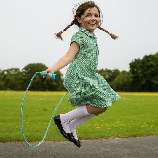 corde a sauter enfant jouant sautant