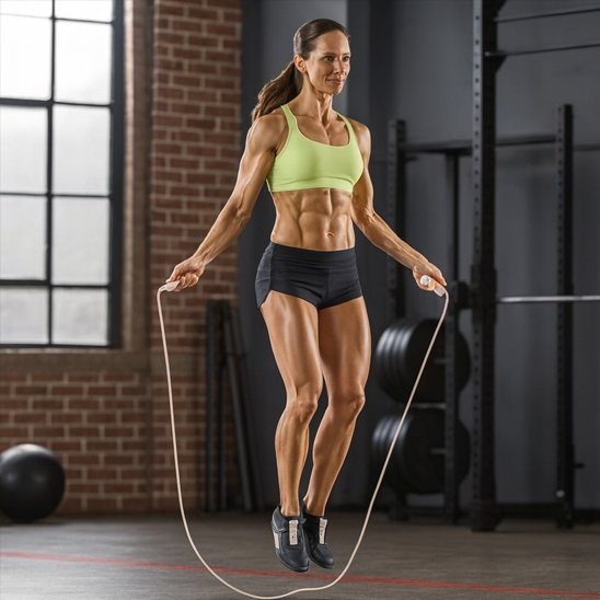 corde a sauter entrainement femme salle sport