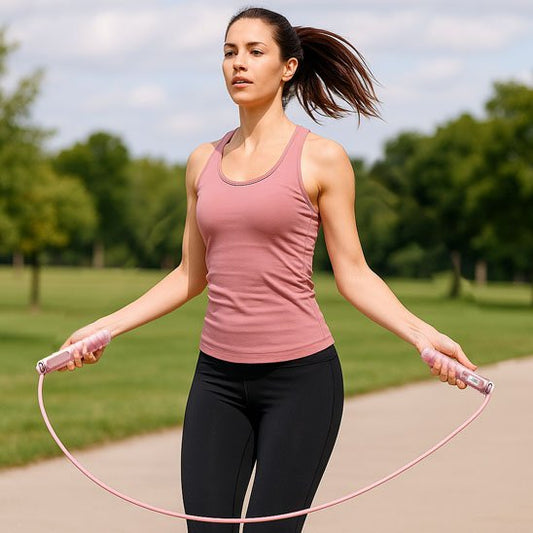 corde a sauter femme exercices au parc
