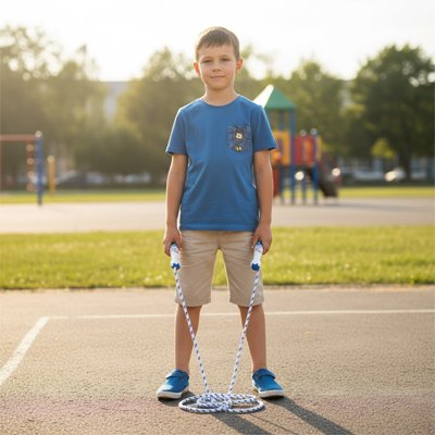 Corde a sauter garcon s amusant dehors avec cette corde