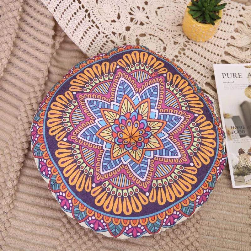coussin yoga motif étoile violine