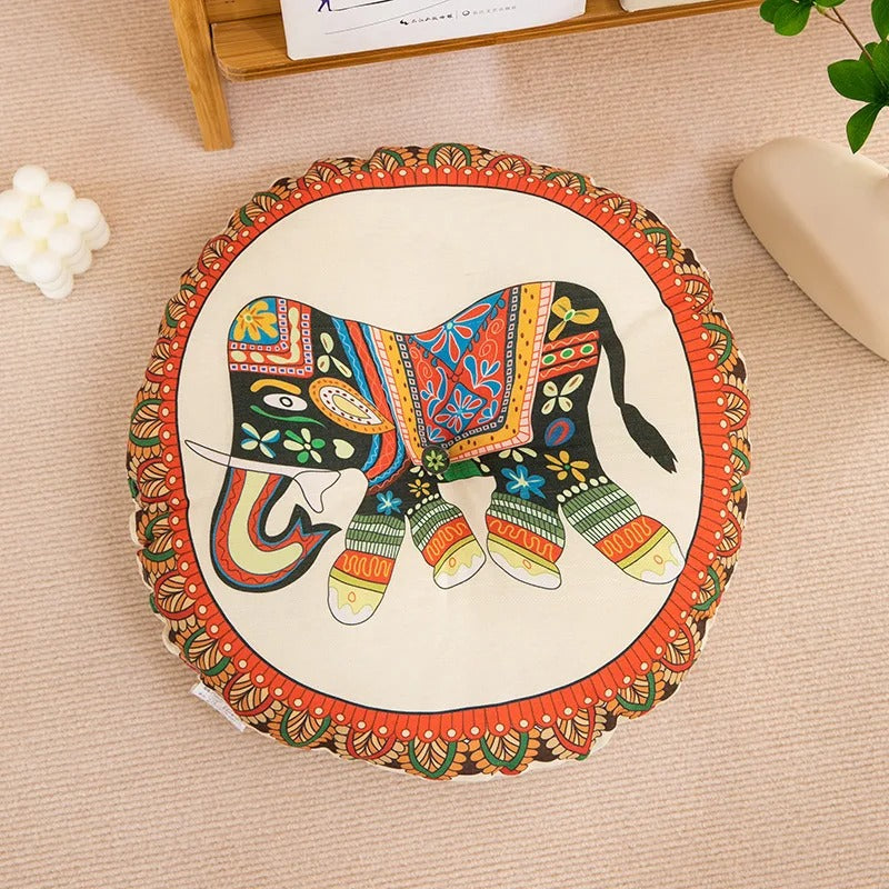 coussin yoga motif éléphant