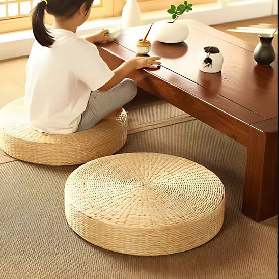 Coussin yoga paille