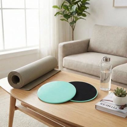 coussins d'équilibre sur table salon avec tapis enroulé