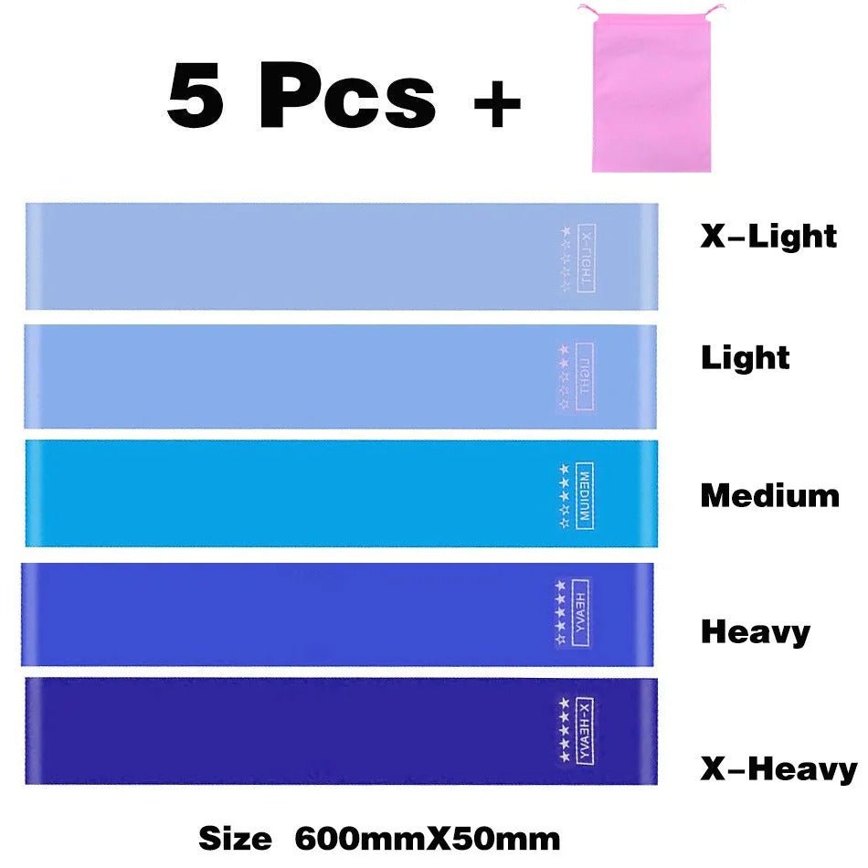 elastique musculation bleu lot de cinq