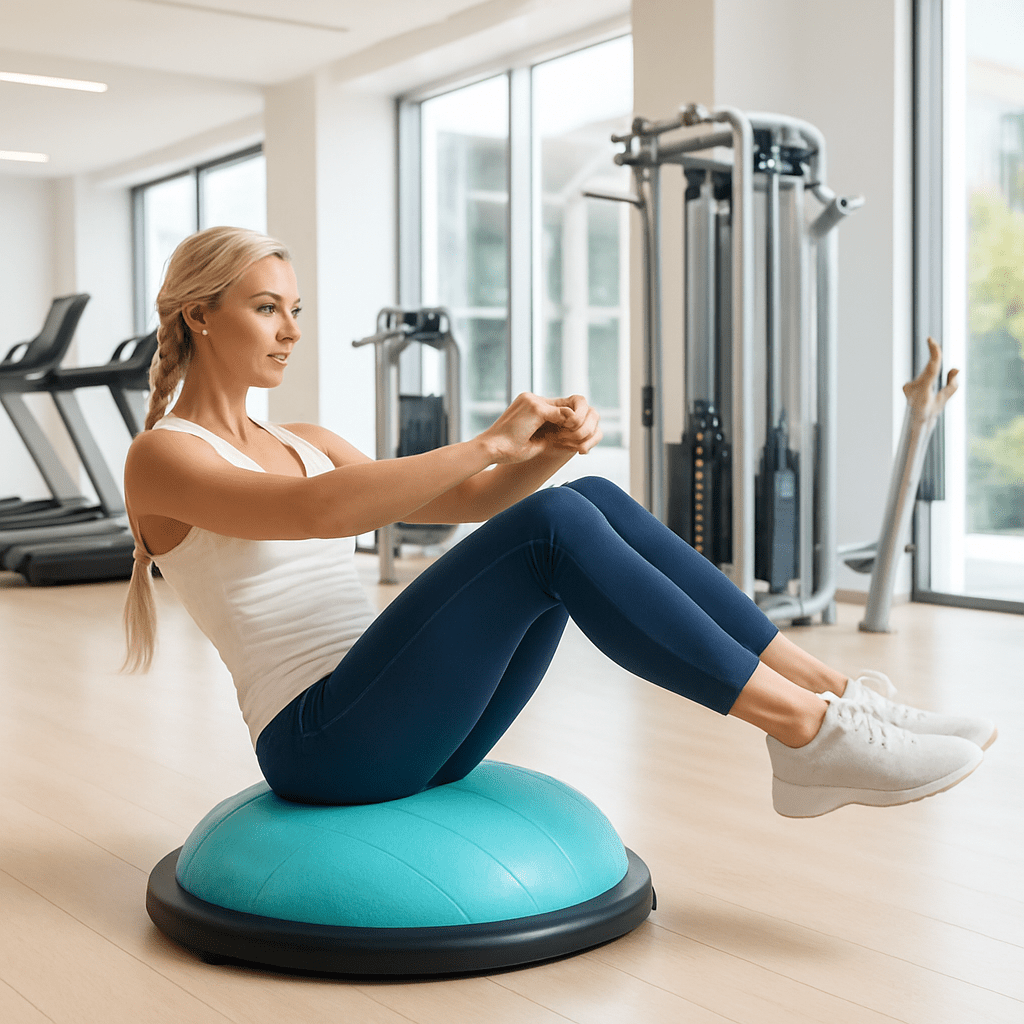fitball femme exercices abdos salle sport