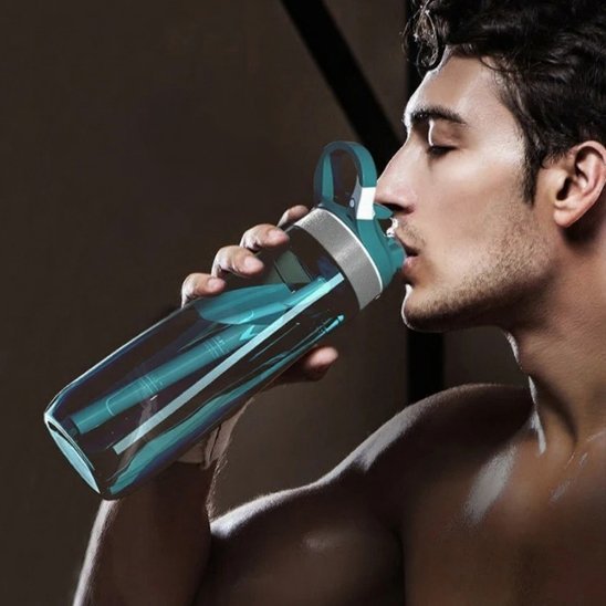 gourde avec paille turquoise