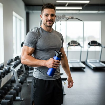 Gourde isotherme homme salle de sport entrainement