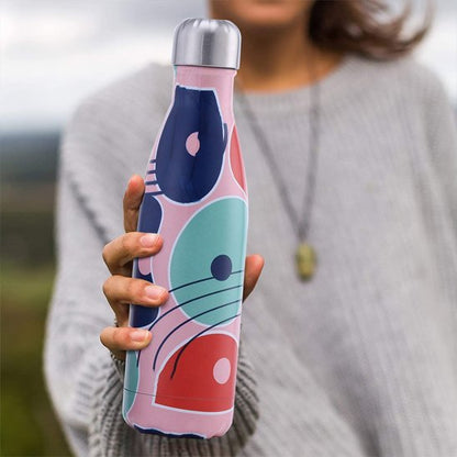 gourde isotherme motif fond rose