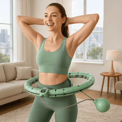 hula hoop fitness femme exercices dans salon