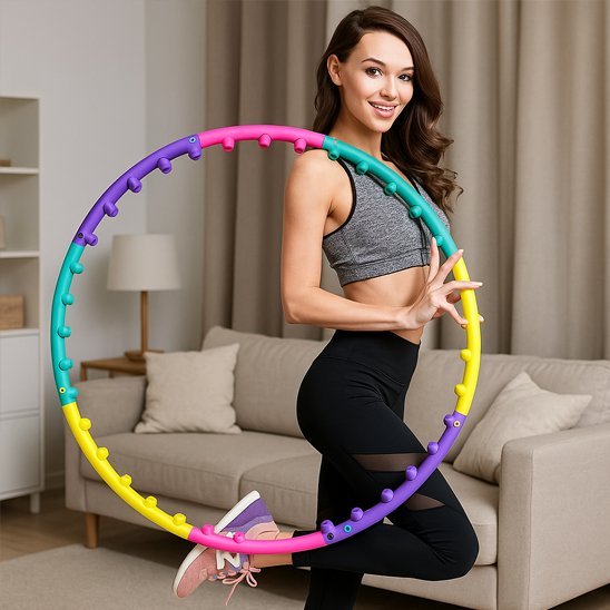j=hula hoop fitness femme exercices dans son salon