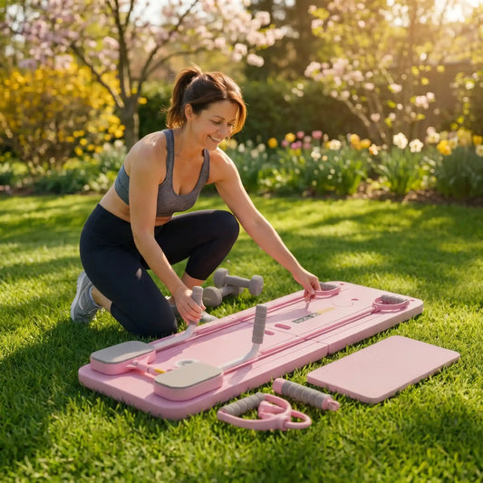 Planche fitness femme dans son jardin