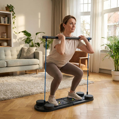 planche Fitness femme dans son salon exercices