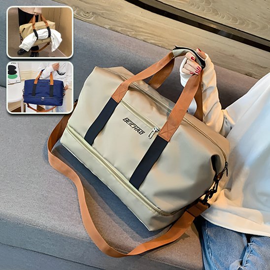 sac de sport beige femme partant