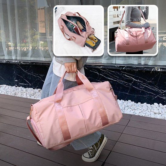 sac de sport femme rose rangement facile