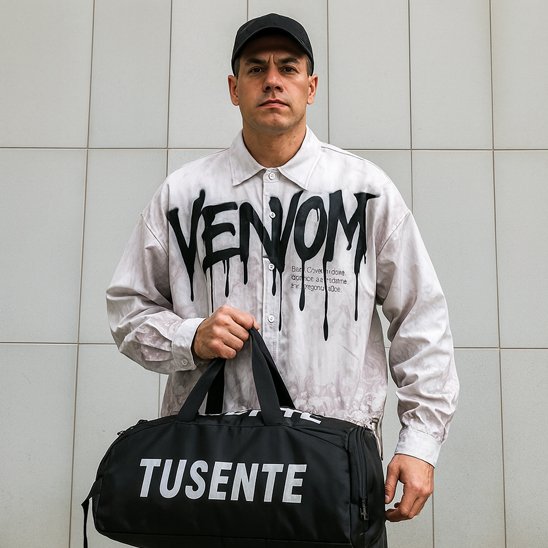 sac de sport noir ecriture tusente