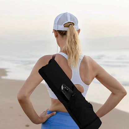 sac tapis yoga noir femme exercices plage