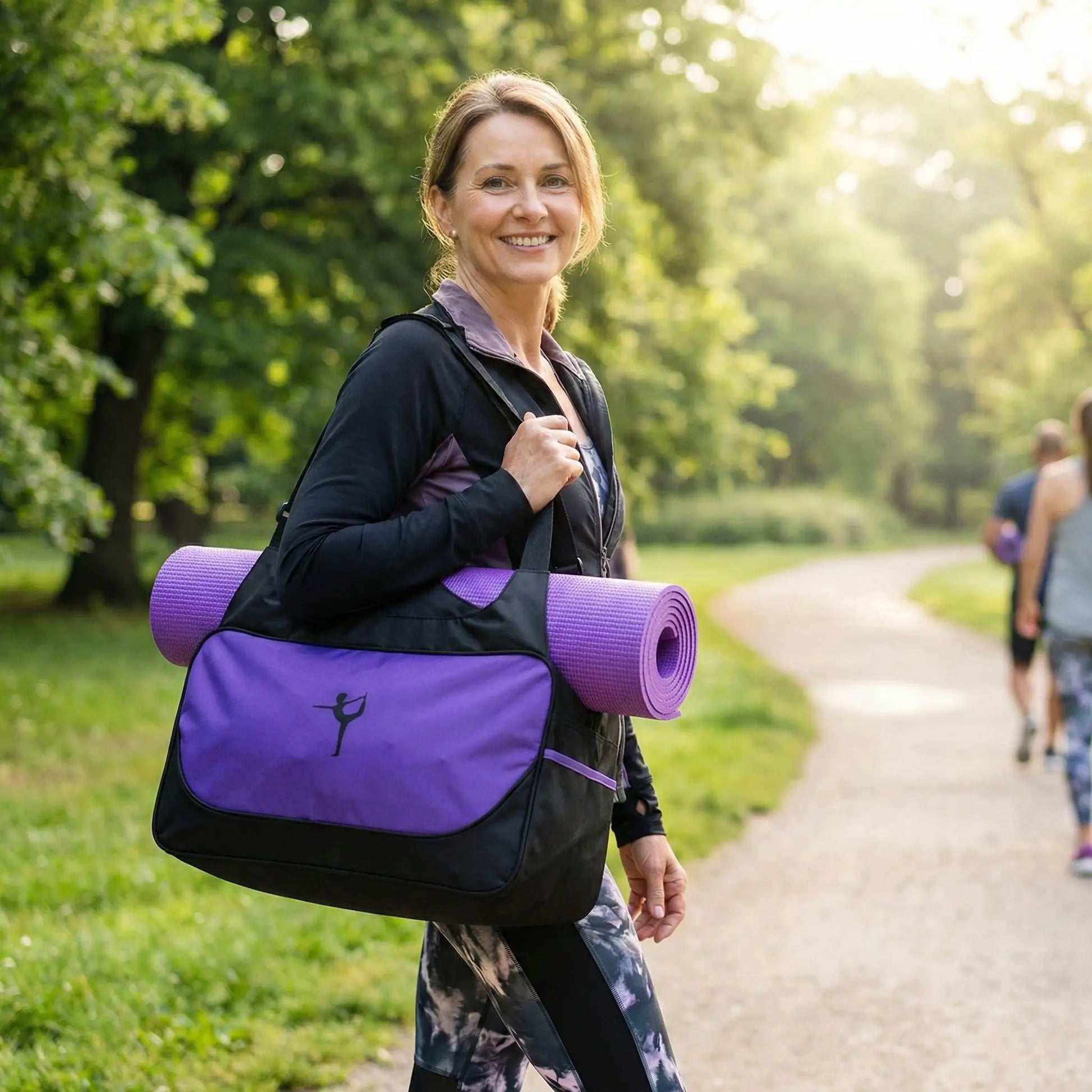 sac yoga femme allant séance yoga parc