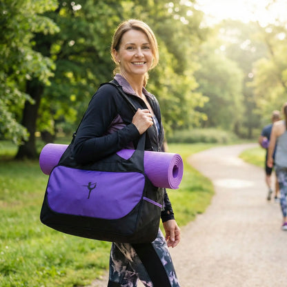 sac yoga femme allant séance yoga parc