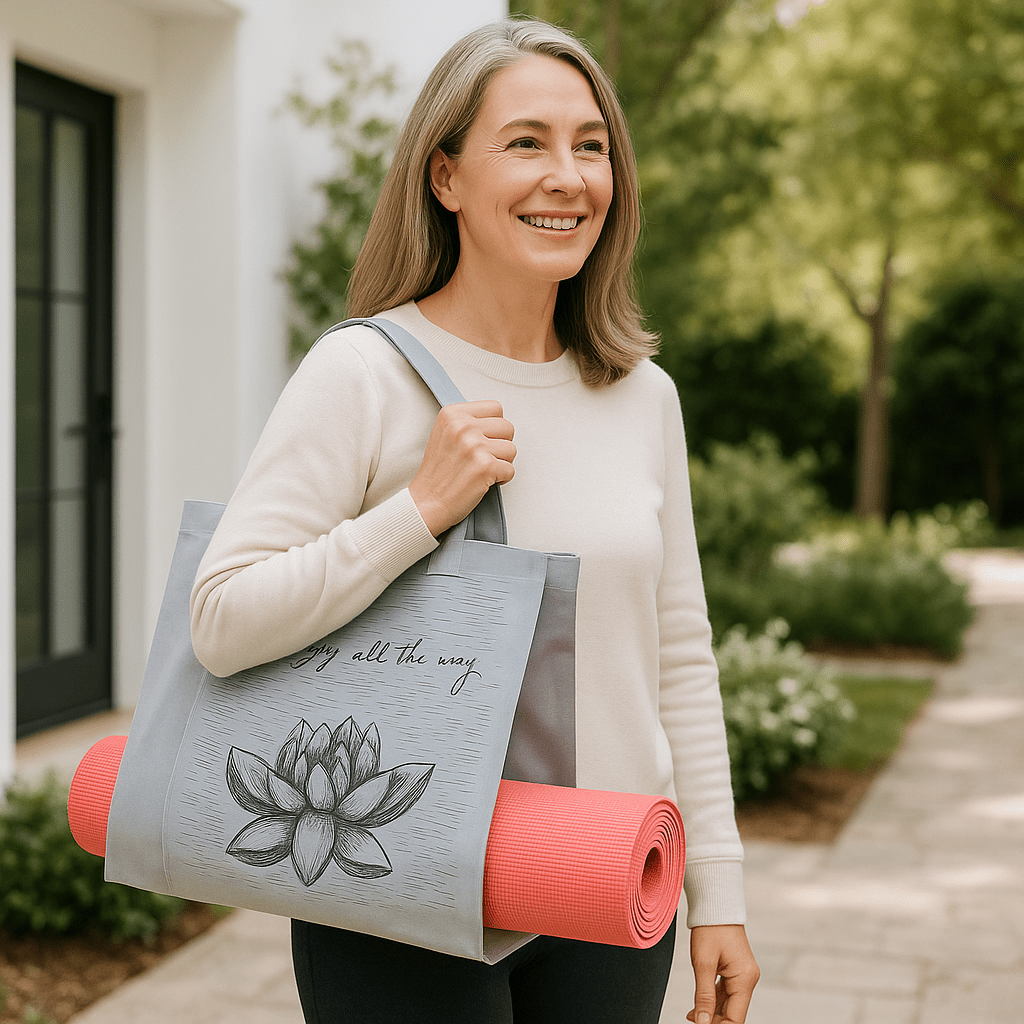 sac yoga femme partant au pilates sereine