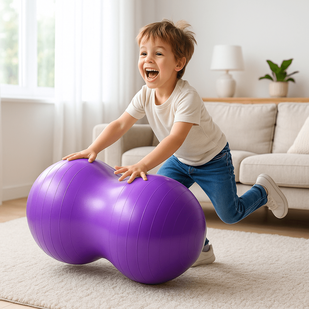 swiss ball enfant jouant