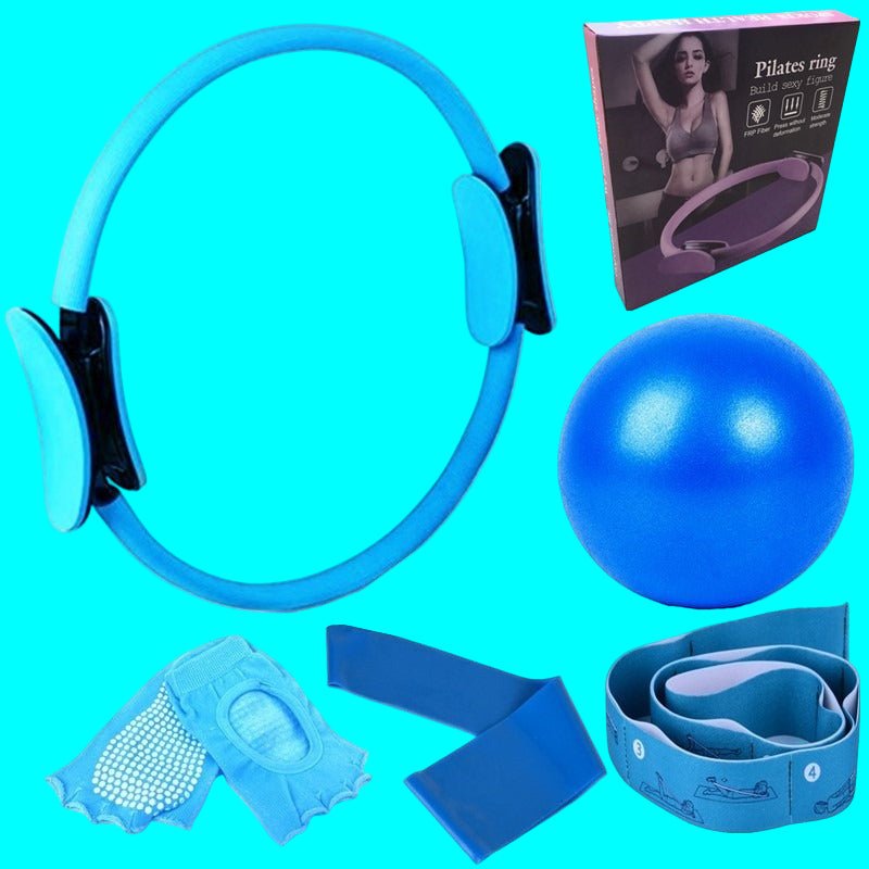 swiss ball kit fitness bleu