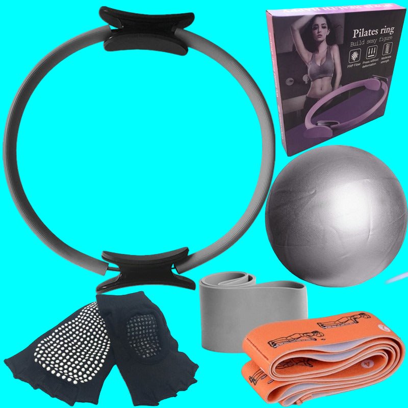 swiss ball kit fitness gris