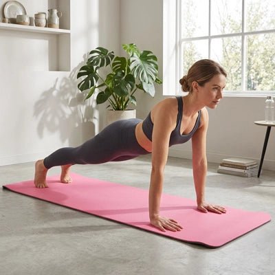 tapis de pilates femme a domicile exercies pompes gainage