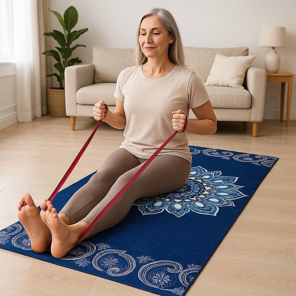 tapis de pilates femme entrainements elastiques