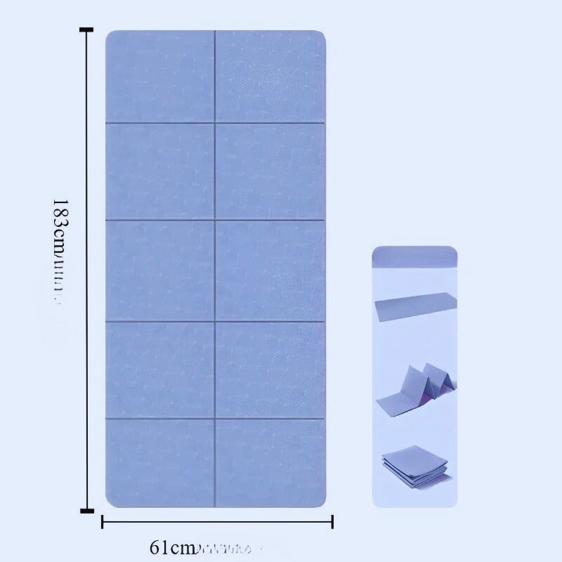 tapis de yoga pliable bleu