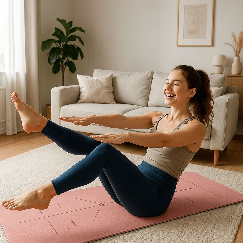 tapis de yoga rose femme exercice salon