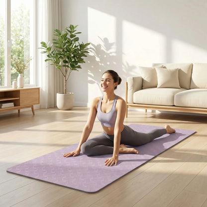 tapis pilates violet femme exercices