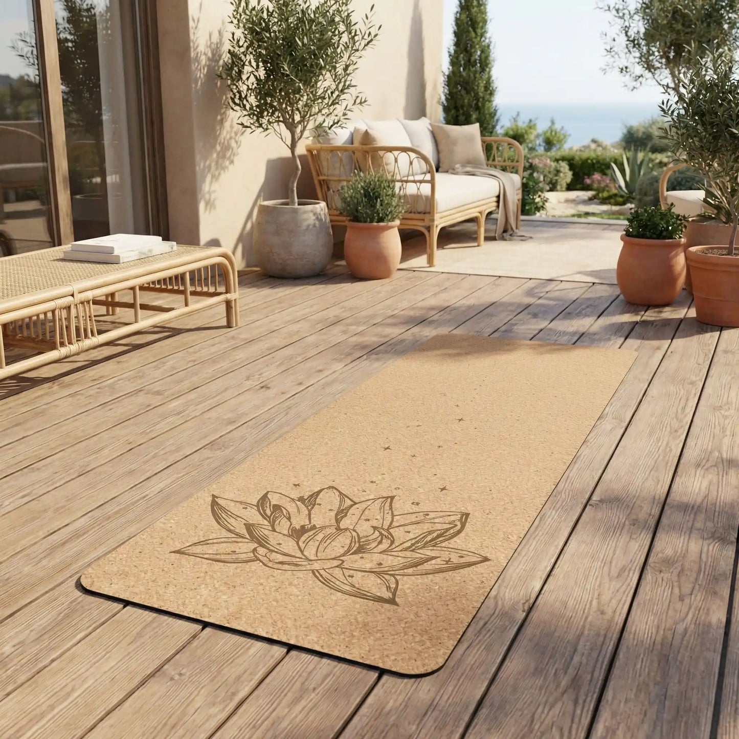 tapis pour pilates motif lotus