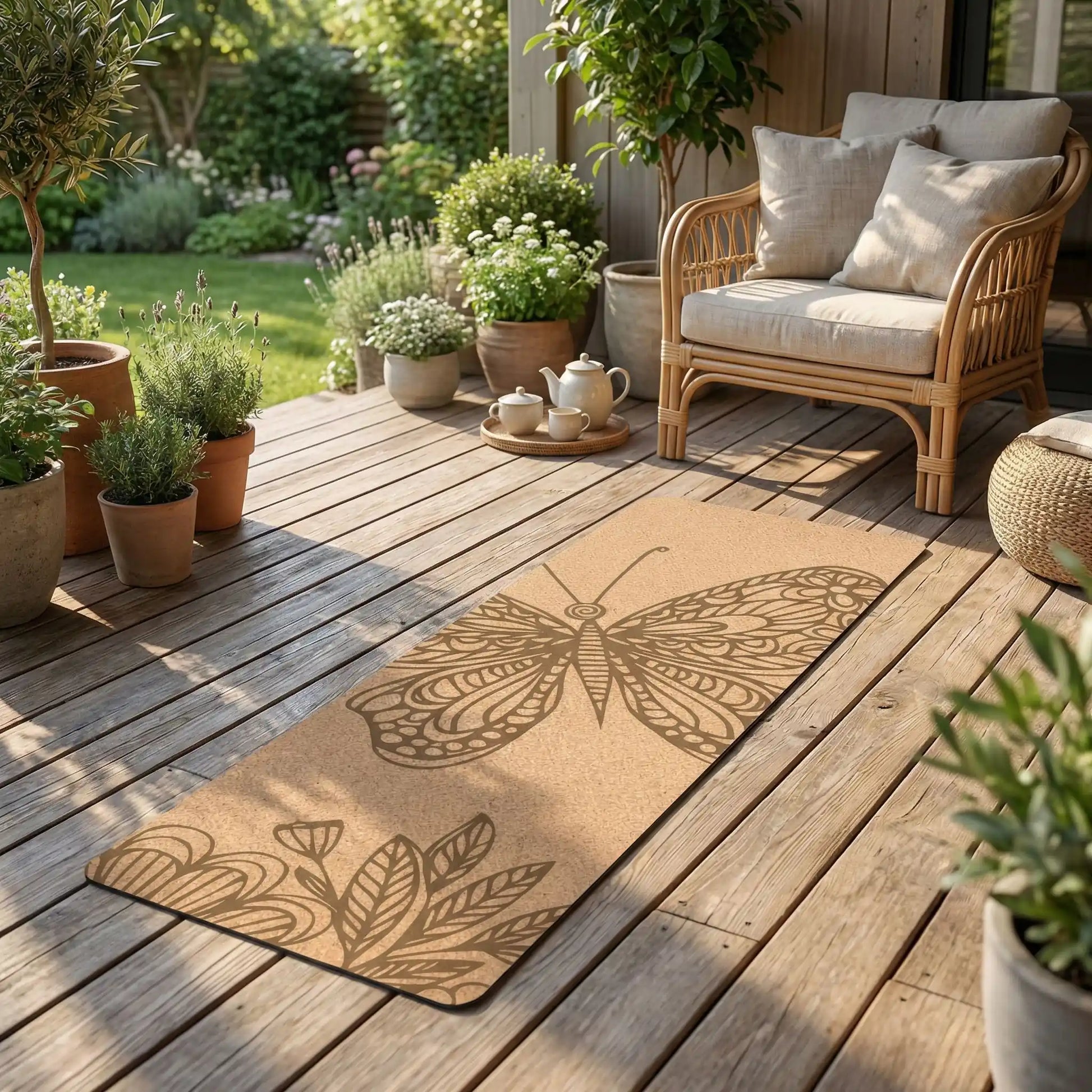 tapis pour pilates mootif papillon