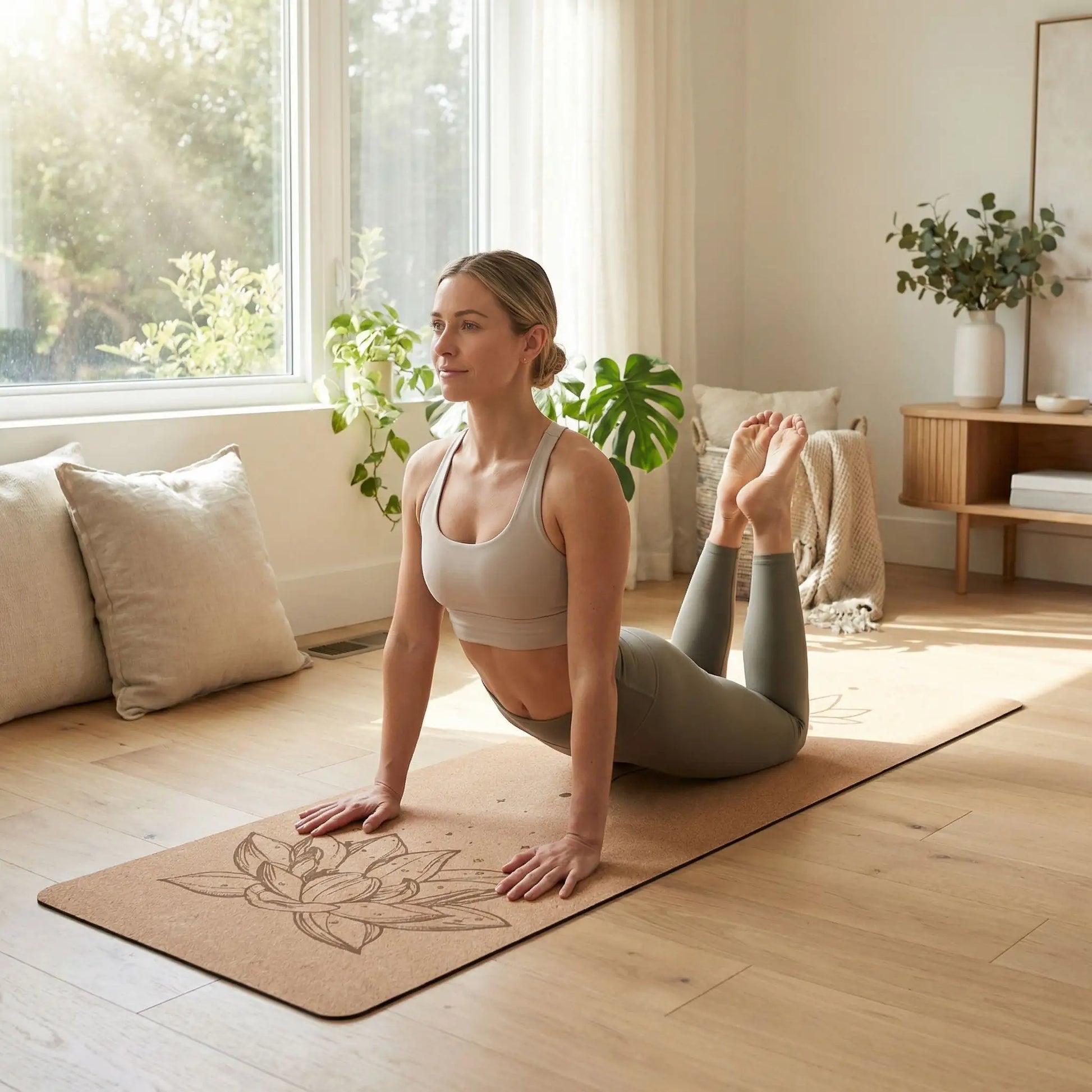 tapis pour pilates salon exercices étirement dos