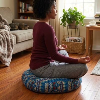 Zafu femme exercices méditation à domicile